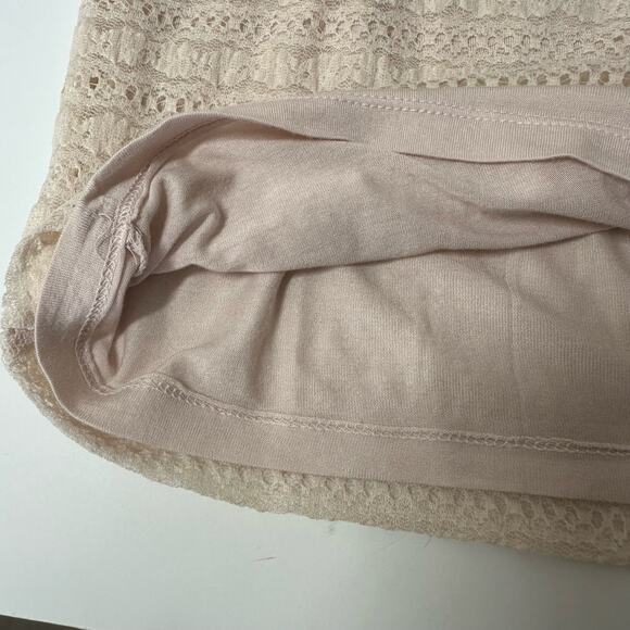 FOREVER 21 Peach Lace Long Sleeve Bodycon Mini Dress Medium - Picture 5 of 8